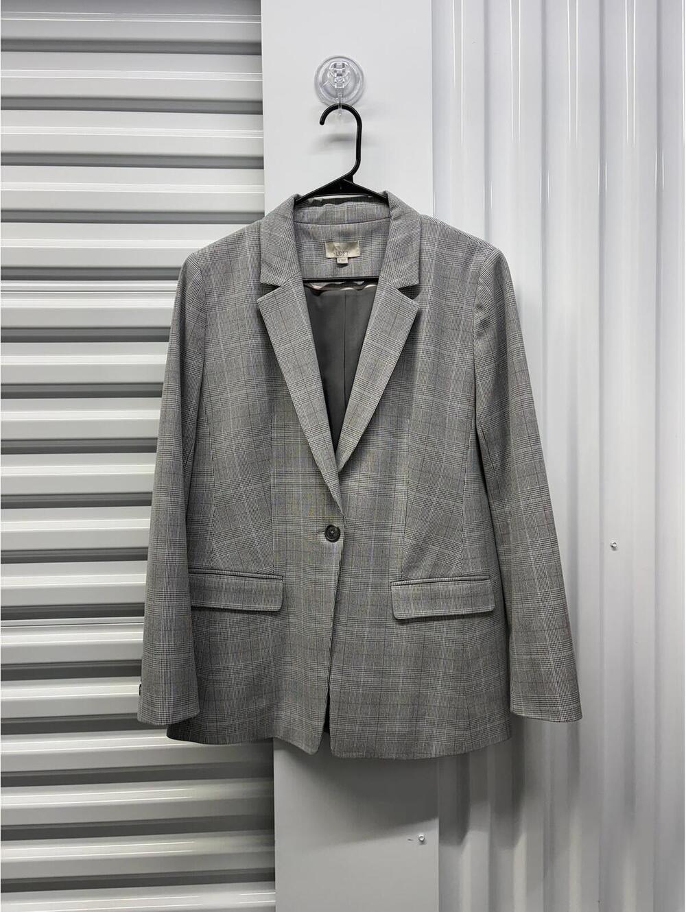 LOFT Women’s Size 8 LOFT Gray Houndstooth Blazer Stretch Jacket